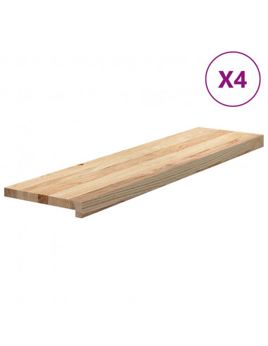 Gradini 4 pz 100x25x2 cm in Rovere Massello Non Trattato