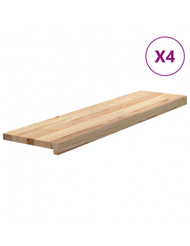 Gradini 4 pz 100x30x2 cm in Rovere Massello Non Trattato