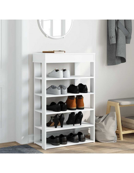 Scarpiera Bianca 60x30x98 cm in Legno Multistrato