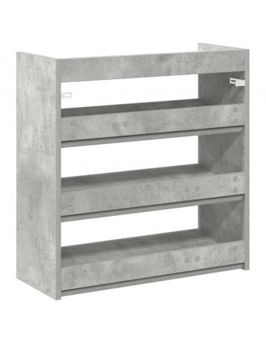 Scarpiera Grigio Cemento 60x25x62 cm in Legno Multistrato