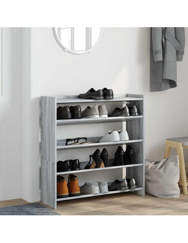 Scarpiera Grigio Sonoma 80x25x81 cm in Legno Multistrato