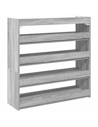 Scarpiera Grigio Sonoma 80x25x81 cm in Legno Multistrato