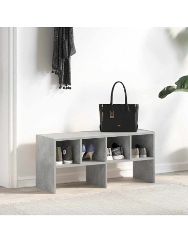 Scarpiera Impilabile Grigio Cemento 89,5x30x40 cm