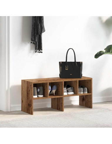 Scarpiera Impilabile Legno Antico 89,5x30x40 cm