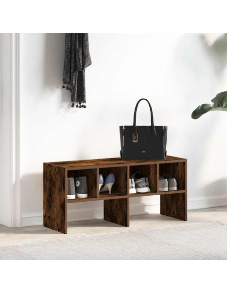Scarpiera Impilabile Rovere Fumo 89,5x30x40 cm
