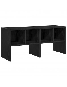 Scarpiera Impilabile Rovere Nero 89,5x30x40 cm