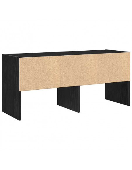 Scarpiera Impilabile Rovere Nero 89,5x30x40 cm