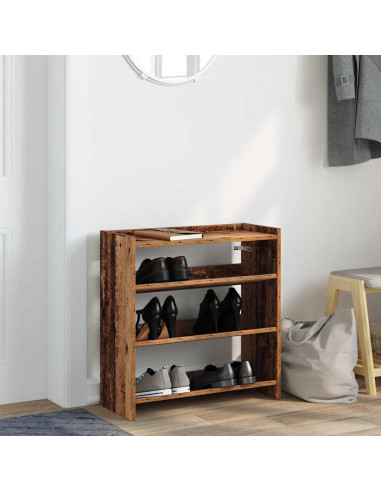 Scarpiera Legno Antico 60x25x62 cm in Legno Multistrato