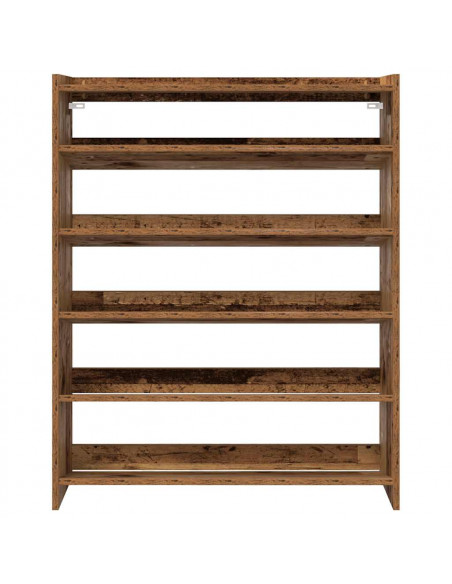 Scarpiera Legno Antico 80x25x100 cm in Legno Multistrato