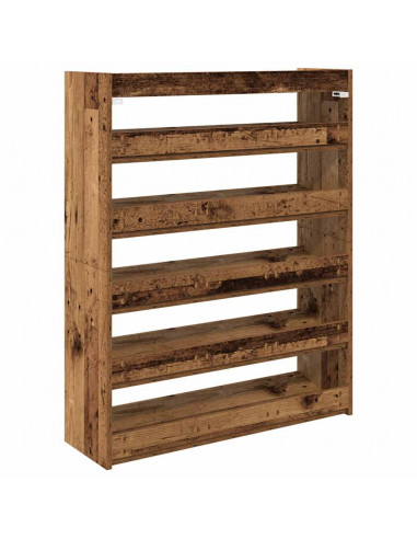 Scarpiera Legno Antico 80x25x100 cm in Legno Multistrato