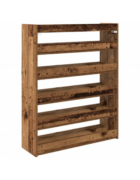 Scarpiera Legno Antico 80x25x100 cm in Legno Multistrato