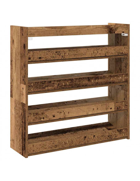 Scarpiera Legno Antico 80x25x81 cm in Legno Multistrato