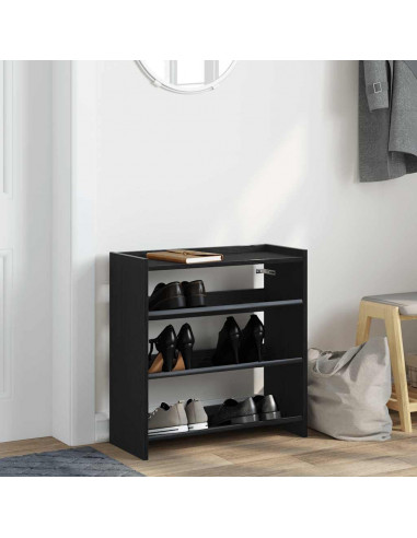 Scarpiera Nera 60x25x62 cm in Legno Multistrato