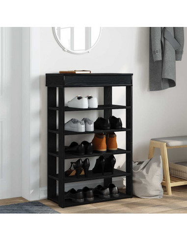 Scarpiera Nera 60x30x98 cm in Legno Multistrato