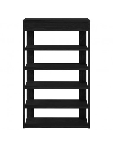 Scarpiera Nera 60x30x98 cm in Legno Multistrato
