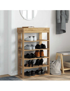 Scarpiera Rovere Artigianale 60x30x98 cm in Legno Multistrato 2