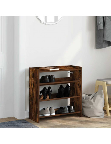 Scarpiera Rovere Fumo 60x25x62 cm in Legno Multistrato