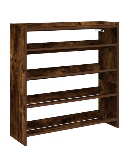Scarpiera Rovere Fumo 80x25x81 cm in Legno Multistrato
