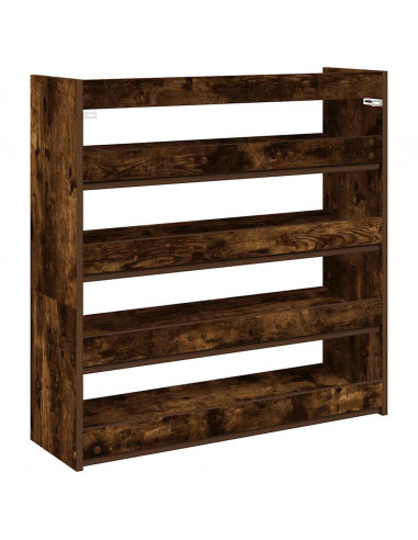Scarpiera Rovere Fumo 80x25x81 cm in Legno Multistrato
