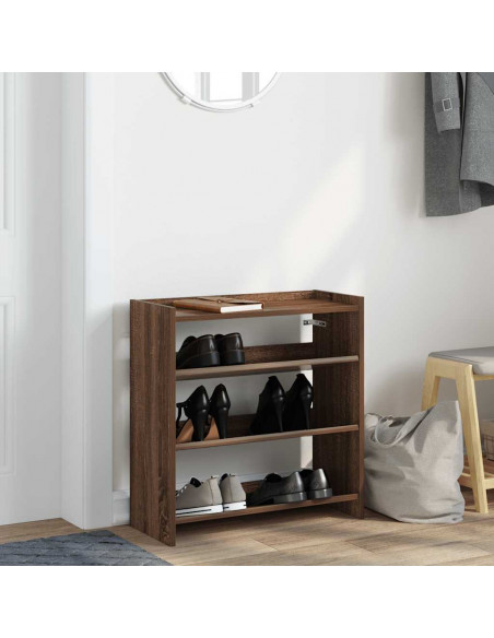 Scarpiera Rovere Marrone 60x25x62 cm in Legno Multistrato