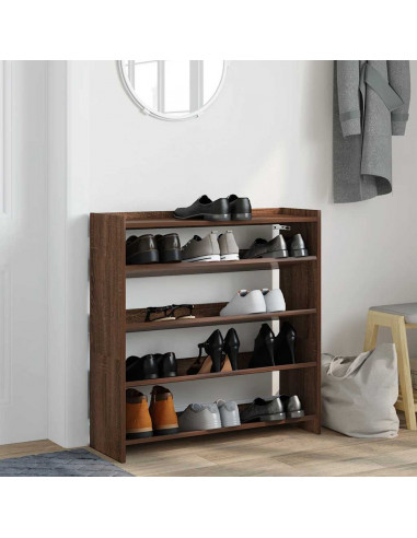 Scarpiera Rovere Marrone 80x25x81 cm in Legno Multistrato