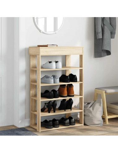 Scarpiera Rovere Sonoma 60x30x98 cm in Legno Multistrato