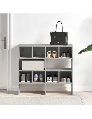 Scarpiere 2 pz Impilabili Grigio Cemento 89,5x30x40 cm