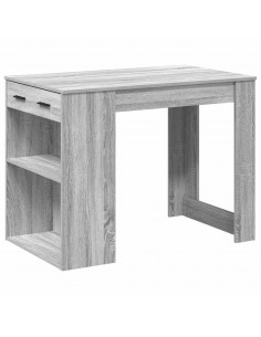 Scrivania con Cassetto Ripiano Grigio Sonoma Legno Multistrato