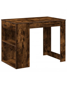 Scrivania con Cassetto e Ripiano Rovere Fumo Legno Multistrato