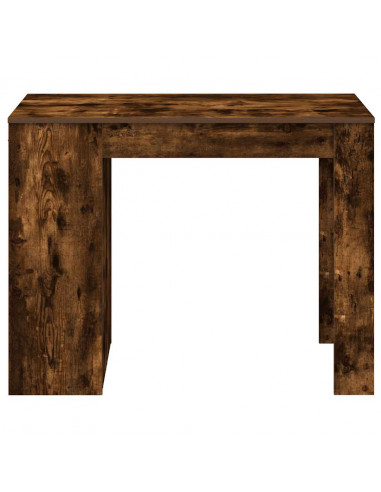 Scrivania con Cassetto e Ripiano Rovere Fumo Legno Multistrato