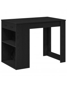 Scrivania con Cassetto e Ripiano Rovere nero Legno Multistrato