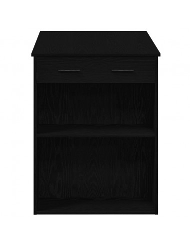 Scrivania con Cassetto e Ripiano Rovere nero Legno Multistrato