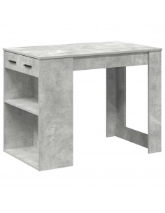 Scrivania con Cassetto Ripiano Grigio Cemento Legno Multistrato