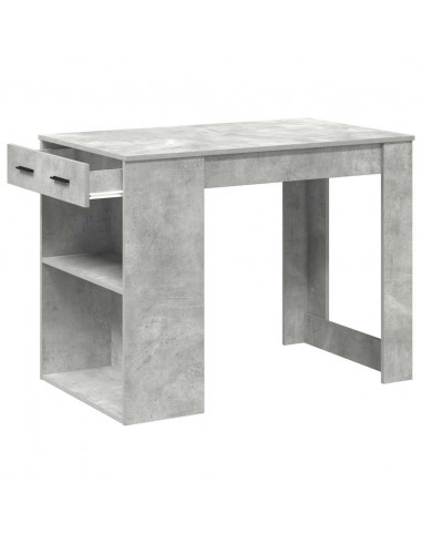 Scrivania con Cassetto Ripiano Grigio Cemento Legno Multistrato