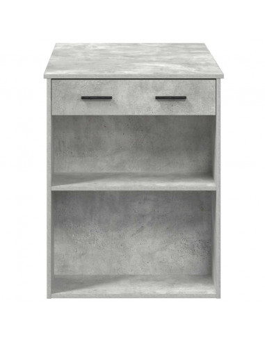 Scrivania con Cassetto Ripiano Grigio Cemento Legno Multistrato