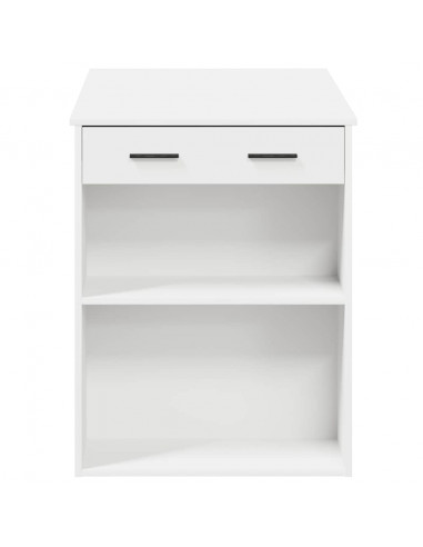 Scrivania con Cassetto e Ripiano Bianca Legno Multistrato