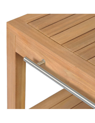Armadietto da Bagno in Legno di Teak con Lavabo in Marmo Crema
