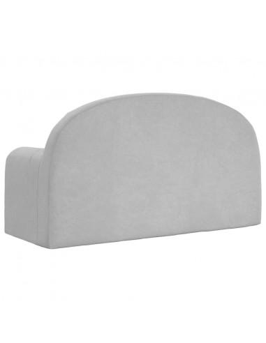 Divano Letto Bambini a 2 Posti Grigio Chiaro in Morbido Peluche