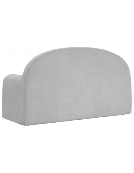 Divano Letto Bambini a 2 Posti Grigio Chiaro in Morbido Peluche