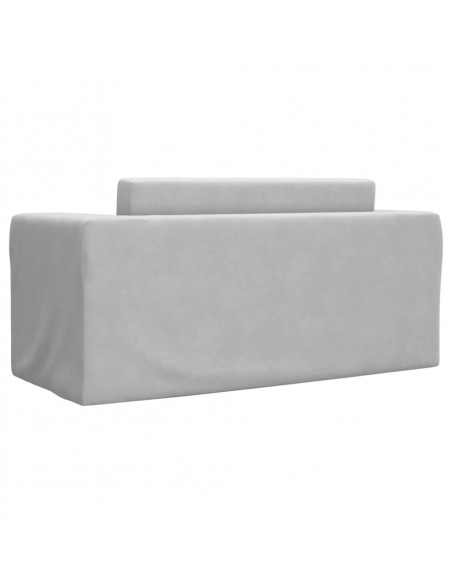 Divano Letto Bambini a 2 Posti Grigio Chiaro in Morbido Peluche