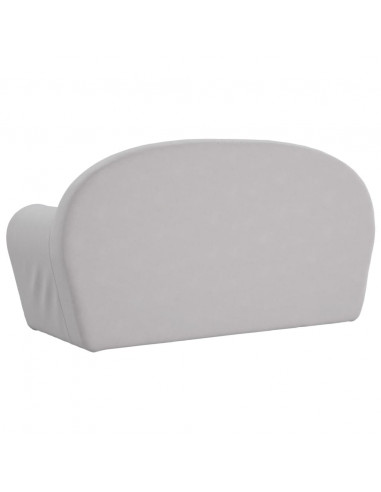 Divano Letto Bambini a 2 Posti Grigio Chiaro in Morbido Peluche