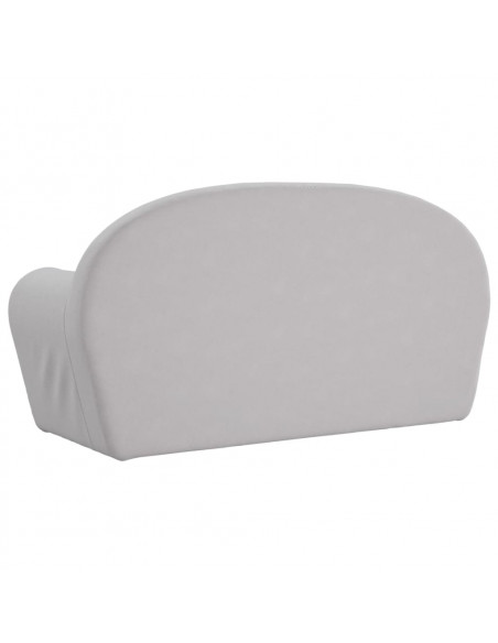 Divano Letto Bambini a 2 Posti Grigio Chiaro in Morbido Peluche