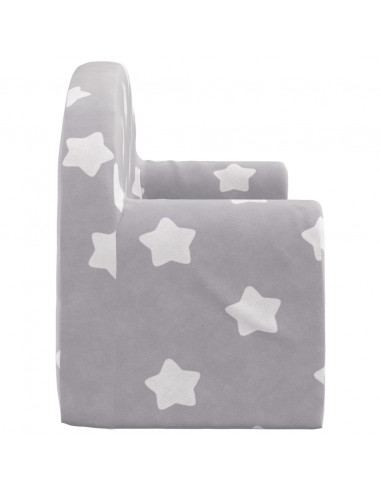 Divano Letto Bambini a 2 Posti Grigio Chiaro con Stelle Peluche