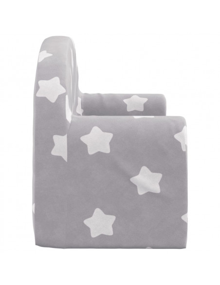 Divano Letto Bambini a 2 Posti Grigio Chiaro con Stelle Peluche