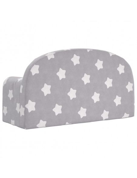 Divano Letto Bambini a 2 Posti Grigio Chiaro con Stelle Peluche