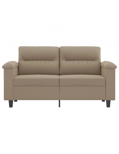 Divano a 2 Posti Tortora 120 cm in Tessuto Microfibra