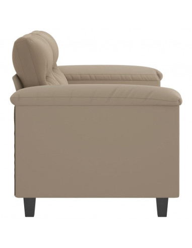 Divano a 2 Posti Tortora 120 cm in Tessuto Microfibra