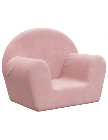 Divano per Bambini Rosa in Morbido Peluche