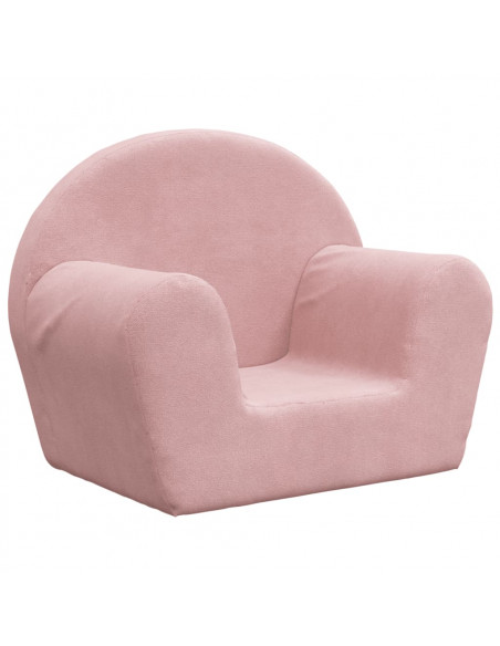 Divano per Bambini Rosa in Morbido Peluche
