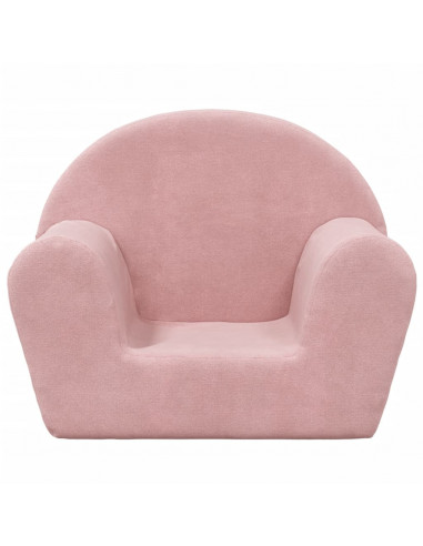 Divano per Bambini Rosa in Morbido Peluche